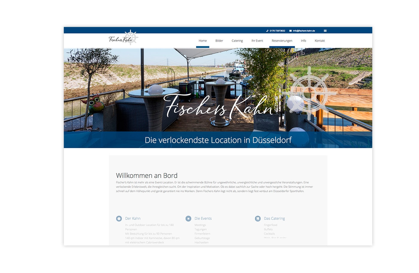 Website - Eventschiff Fischer´s Kahn - Düsseldorf