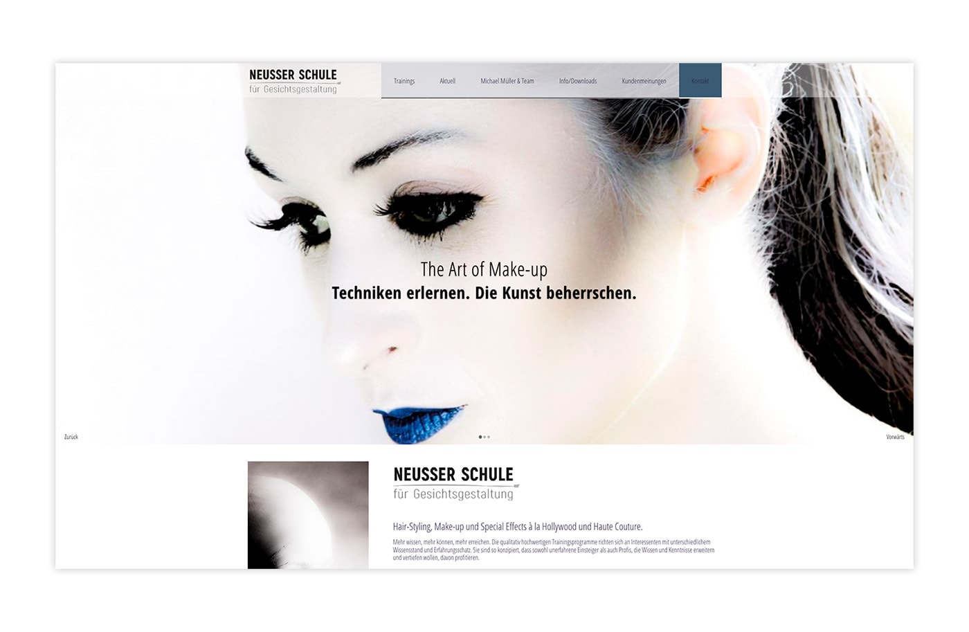 Website -Neusser Schule - Makeup - Gesichtsgestaltung