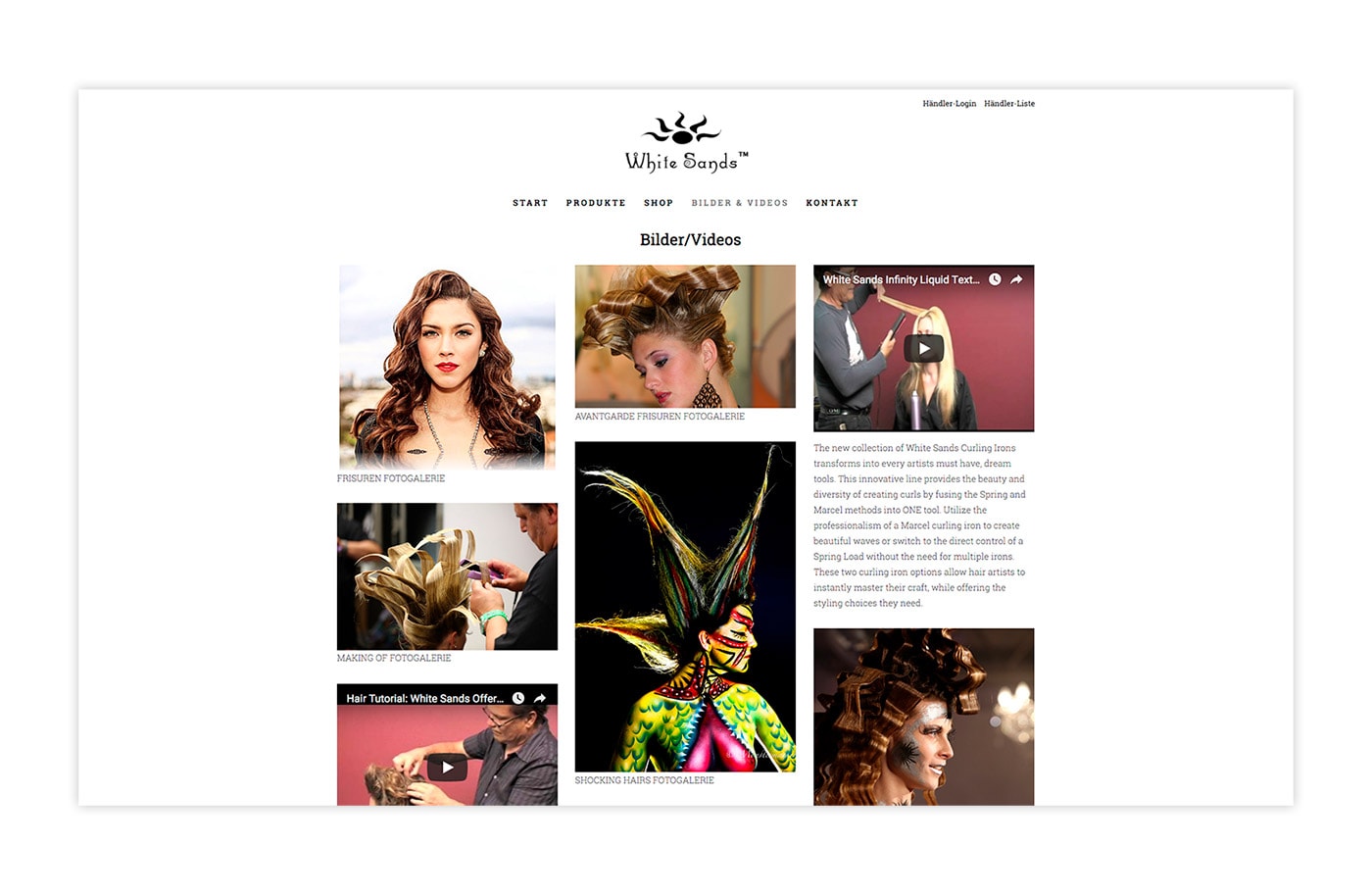 Website - Whitesands Europe - Haarstylingprodukte